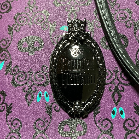 Loungefly Purple and Teal Skull Shoulder Bag - Picture 5 of 5